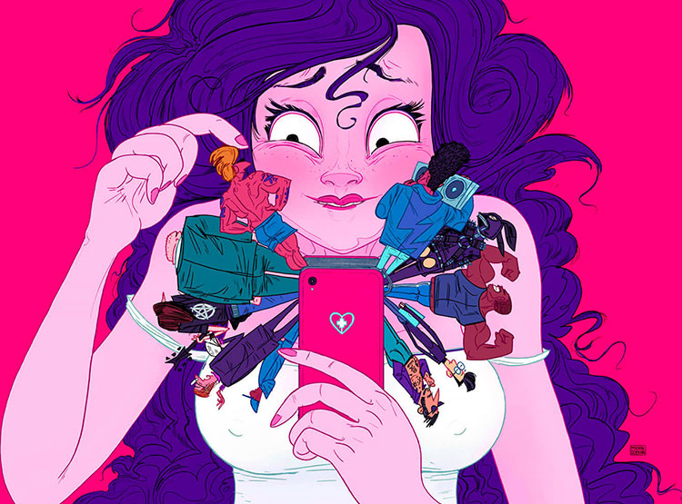 充满讽刺意味的插画作品